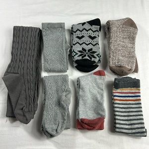 7 Pair Womens Assorted Long Socks